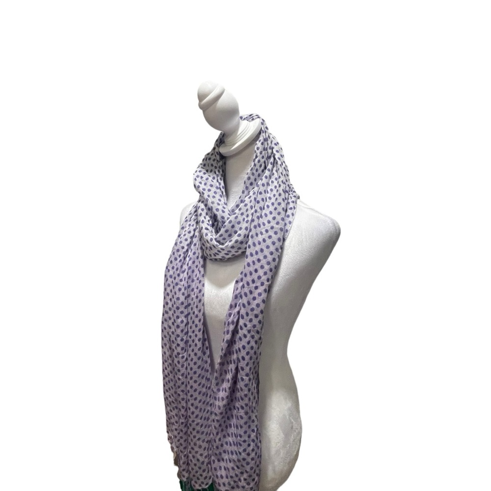 Purple Polka Dot Scarf/Shawl. Fun and flirty style. Lightweight. - Picture 4 of 10